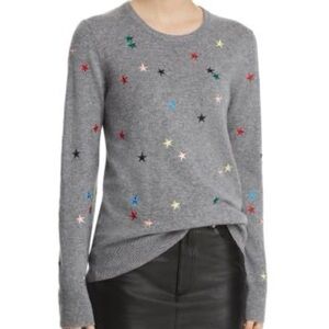 Equipment Gray cashmere Sweater with Colorful Stars